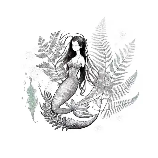 Mermaid With Fern Leaf