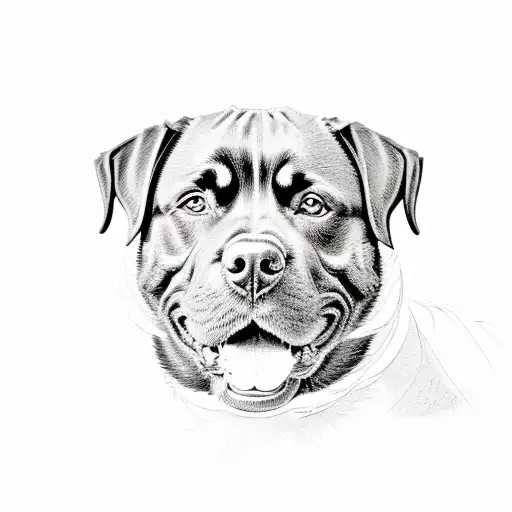 Rottweiler Face With Flowers