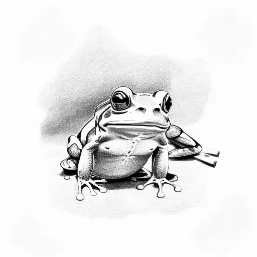 One Line Frog Muscular