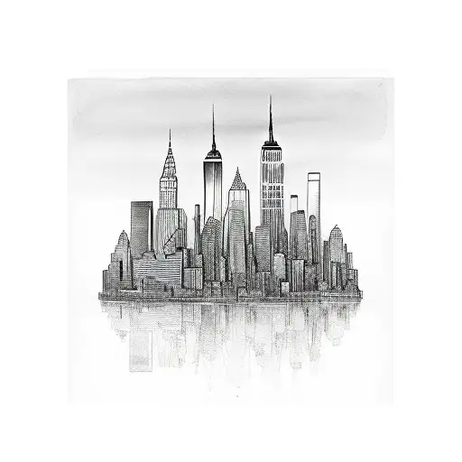 New York City Vertical Skyline With The Year 2018 Written Somewhere