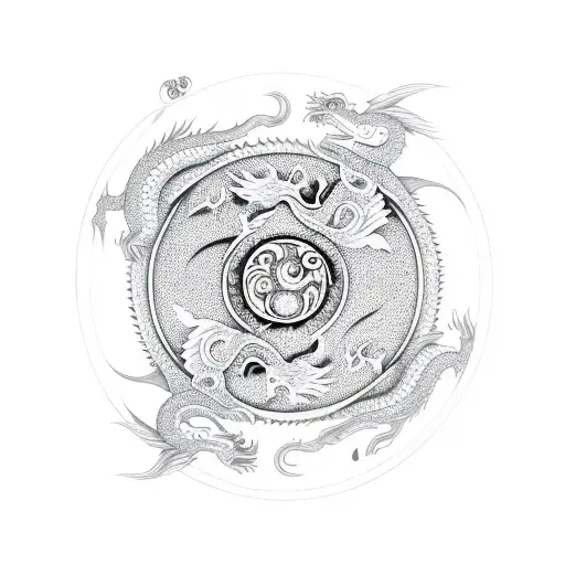 Dragon With Yin Yang