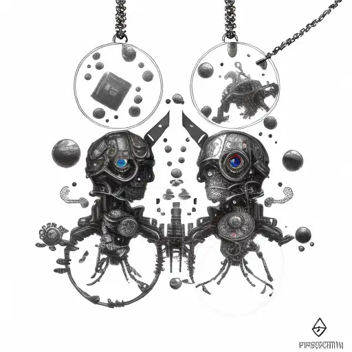 Goth Cyborg Serotonin Dopamin Particles Necklace
