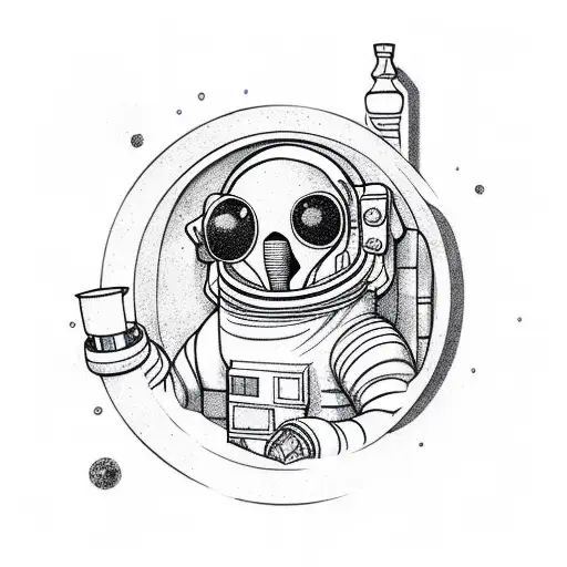 Astronaut Drinking Whisky