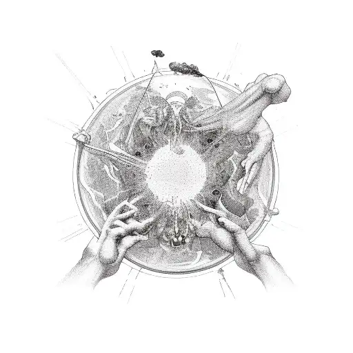 Adam Creation Hands In A Circle