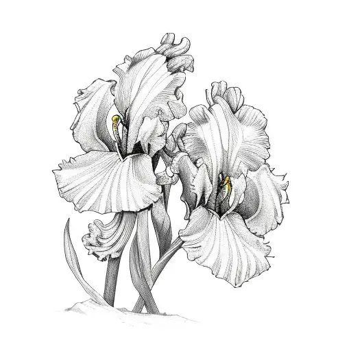 Rampant Lion Iris Flowers