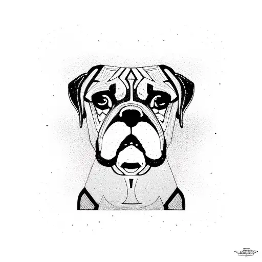 Boxer Dogs Face On A Geometric Pattern As The Background