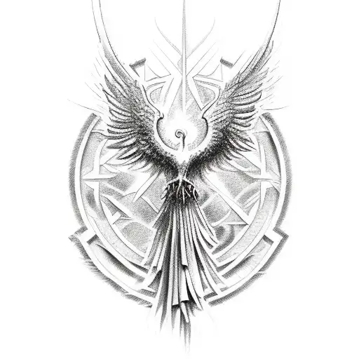Sketch A Corinthians-inspired Phoenix Rising From Ashes With Intricate Details