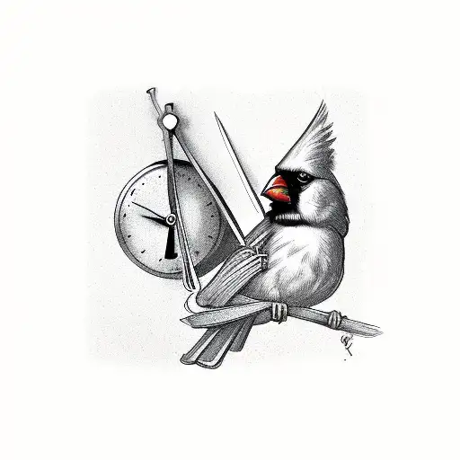 Cardinal With Clock
