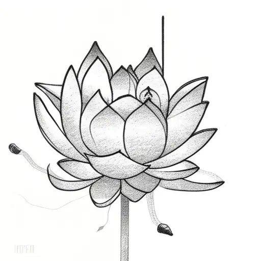 Lotus Flower With Stem