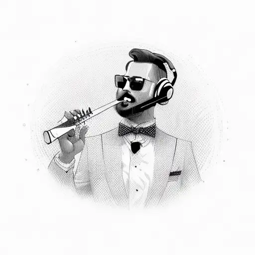 Suit And Tie Surrounded By Music