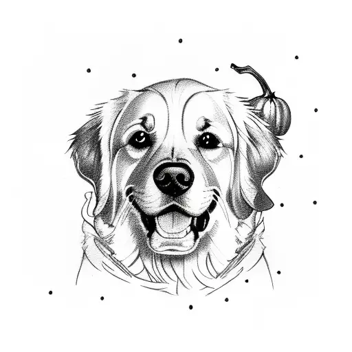 Golden Retriever With Pumpkin