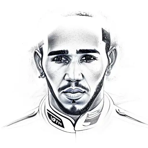A Detailed Sketch Of Lewis Hamilton's Championship-winning Car