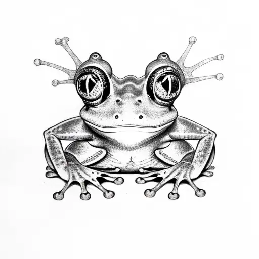 Cute Frog With Coloboma In Left Eye