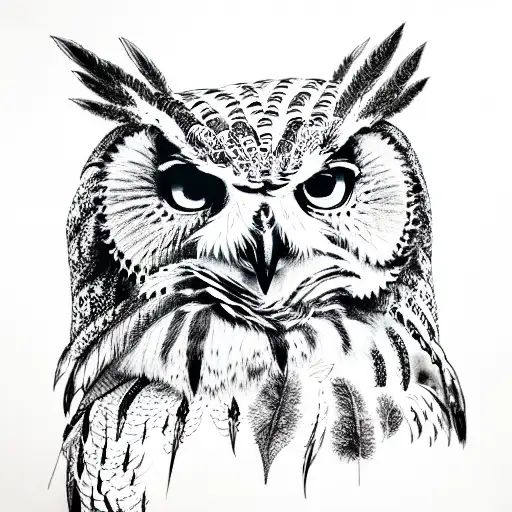 Full Body Standing Eagle Owl