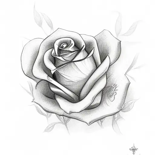 Christian Cross Surrounded By Roses