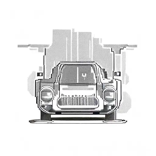 A Pixelated Retro Video Game Character Racing In A Vintage Car