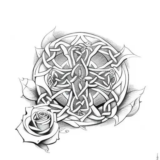 Celtic Cross With Roses