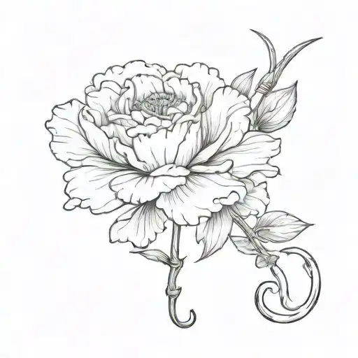 Fishing Hook And Carnation Flower