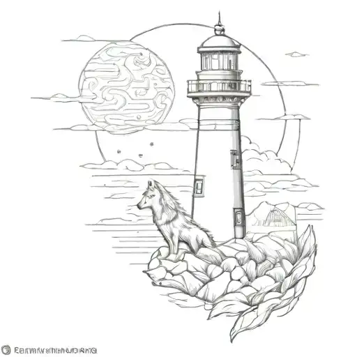 Wolf And Lighthouse
