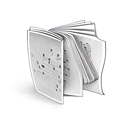 An Open Book With Musical Notes Flowing Out Of Its Pages