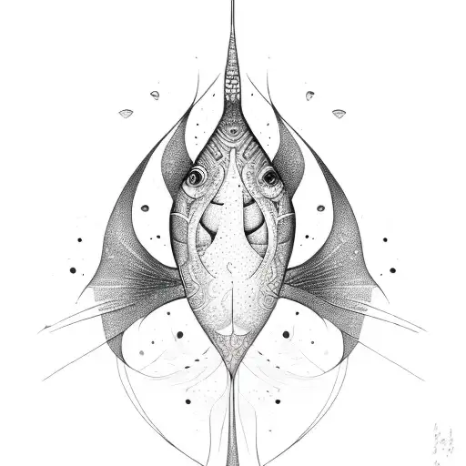 Elegant Feminine Thin Line Fish