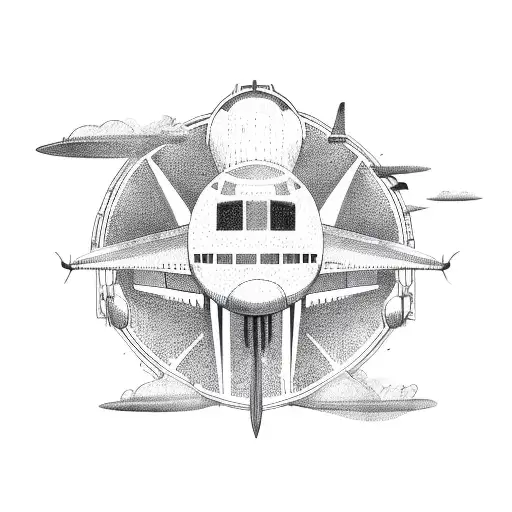 Dotted Line With A Plane And Stops