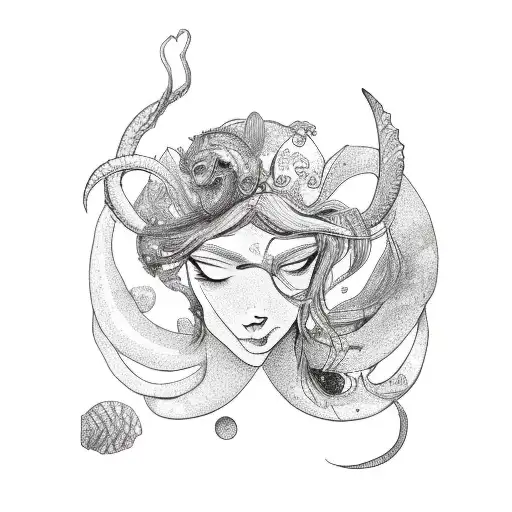 Mermaid With Aries Head