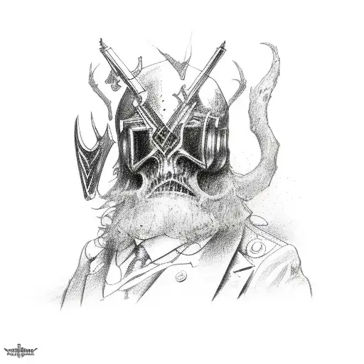 Suit And Tie Surrounded By Heavy Metal Music