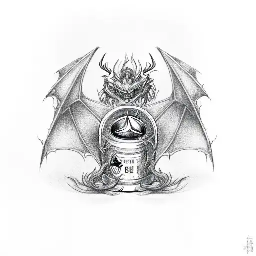 A Can Of Redbull Transforming Into A Powerful Energy Dragon
