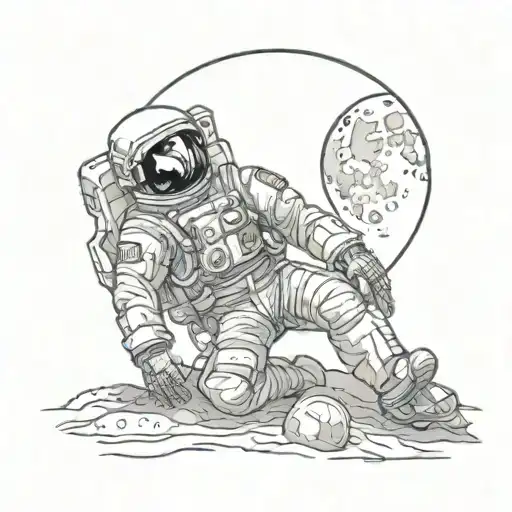 Astronaut Looking At Moon