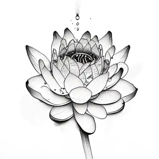 Water Lilly And Rose