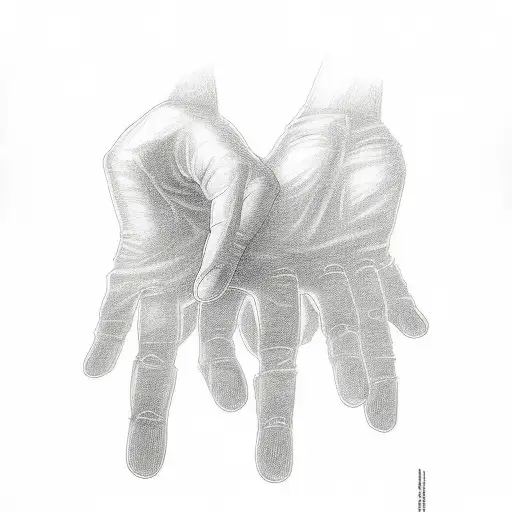 Hands Of An Angel Looking Over A Min Walking Alone In A Dark Path With One Streetlight On