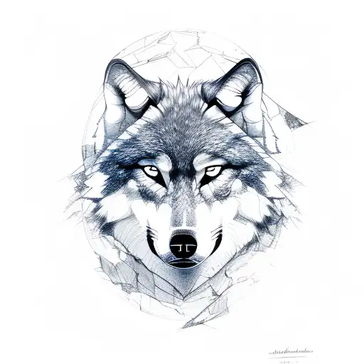 A Sketch-style Wolf With A Thunderbolt-shaped Scar On Its Chest