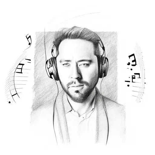 A Sketch-style Portrait Of A Famous Musician Surrounded By Lyrics From Their Songs