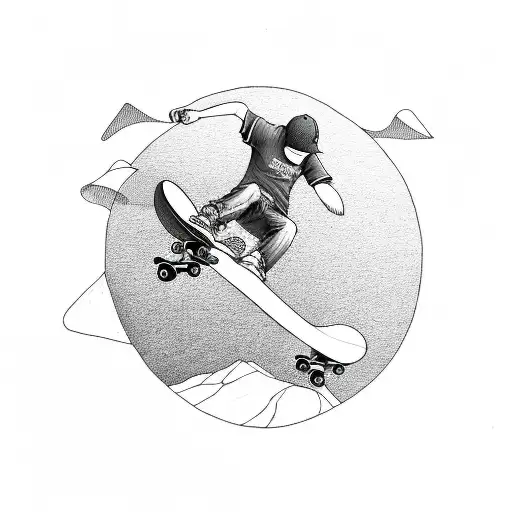 Skateboarder Doing A Kickflip With A Sunset Background