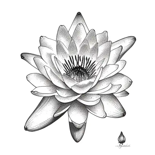 Water Lilly And Rose