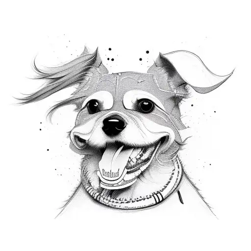 A Dog Wearing Stylish Sneakers And Skateboarding