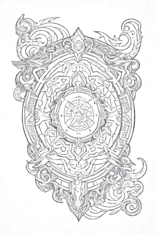 Norse Shield Surrounded By Space Surrounded