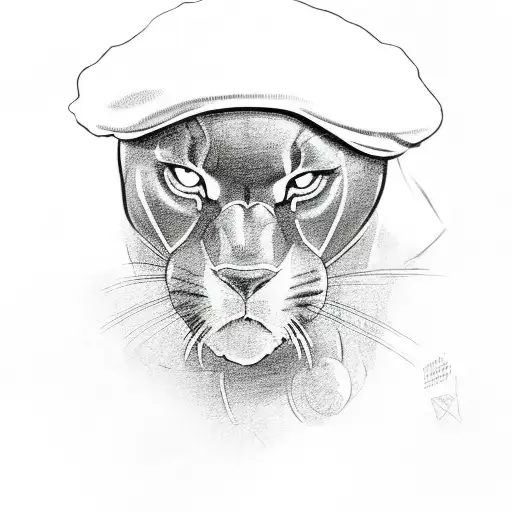 Black Panther Wearing A Beret