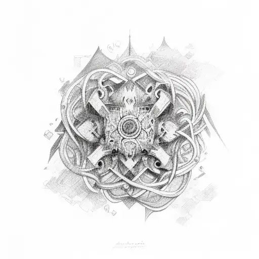 Unalome Intertwined With The Word 'Amor'