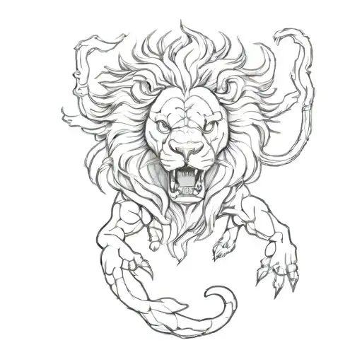 Astro Astrological Sign Lion Scorpion Crawling