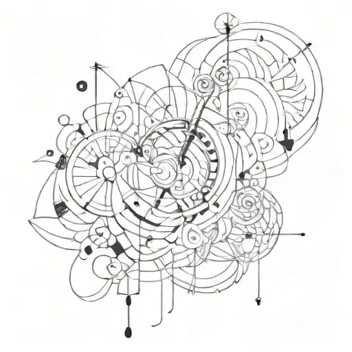 A Tattoo Design Inspired By Emo Music Lyrics Incorporating Abstract Shapes