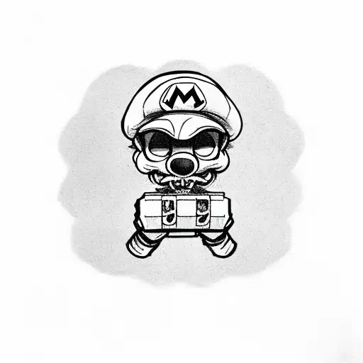 Misfits Skull With Mario Bros Bomb