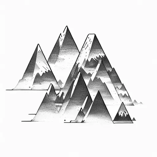 Chemical Elements Forming The Shape Of A Mountain Peak