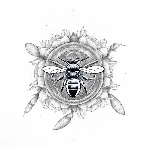 Honey Bee Mountain Floral Skeleton