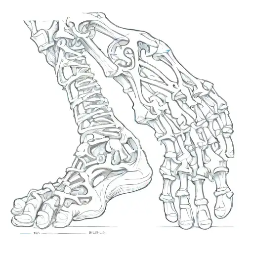 Human Foot Skeleton With Body Tag Hanging