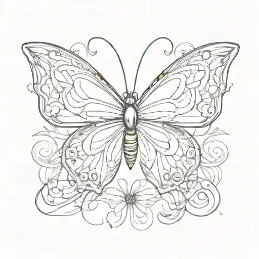 Infinite Symbol With A Butterfly Coming