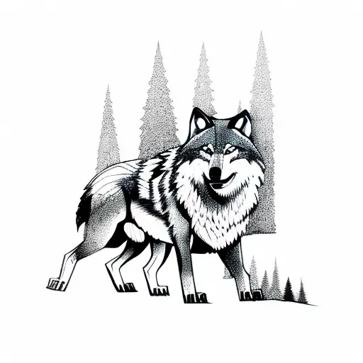 Wolf In Forest Howling