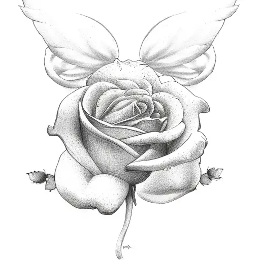 Roses Four Leaf Clover With An Angel