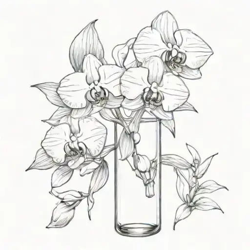 Orchid Flower In Test Tube